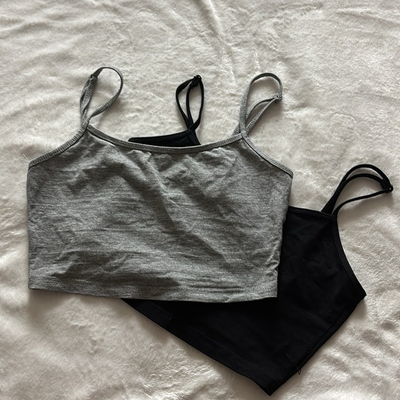 Gray and Black Crop Tops - Picture 2 of 3